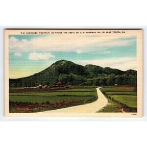 Vintage Linen Postcard Currahee Mountain Near Toccoa GA 1940s